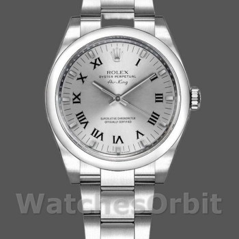 Replica Rolex Oyster Perpetual Air-King 114200 Silver Dial 34mm Unisex Replica Uhr