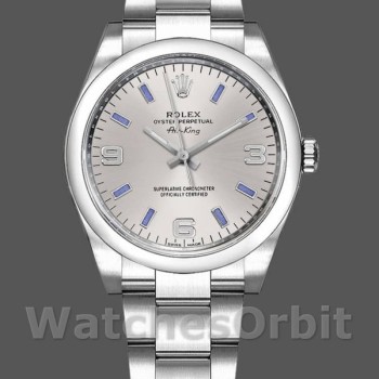 Replica Rolex Oyster Perpetual Air-King 114200 Silver Dial 34mm Unisex Uhr Replica