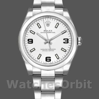 Replica Rolex Oyster Perpetual Air-King 114200 White Dial 34mm Automatic Unisex Replica Uhr