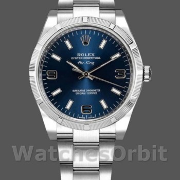 Replica Rolex Oyster Perpetual Air King 114210 Blue Dial 34mm Unisex Replica Uhr