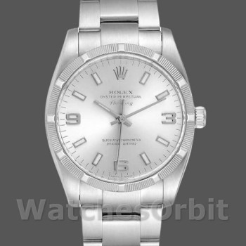 Replica Rolex Oyster Perpetual Air King 114210 Silver Dial 34mm Unisex Replica Uhr