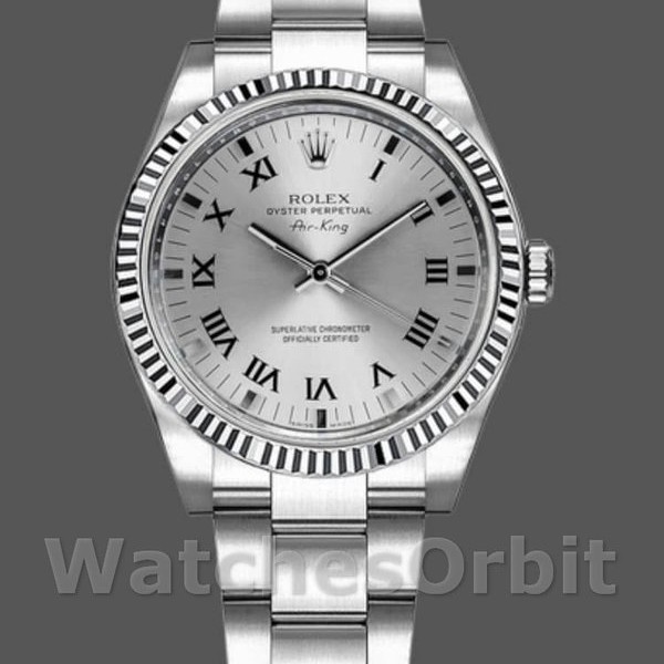 Replica Rolex Oyster Perpetual Air-King 114234 Silver Dial 34mm Unisex Replica Uhr, Replika Uhren, Luxuriöse Optik