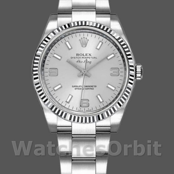 Replica Rolex Oyster Perpetual Air-King 114234 Silver Dial 34mm Unisex Replica Uhr, Imitat, Präzise Verarbeitung