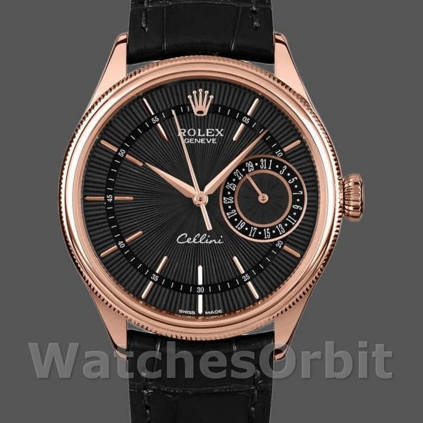 Replica Rolex Cellini Date 50515 Rose Gold Black Index Dial 39mm Herren Replica Uhr, Replika Uhren, Exklusive Verarbeitung