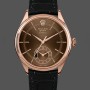 Replica Rolex Cellini Dual Time 50525 Brown Guilloche Dial Black Leather Strap 39mm Herren Replica Uhr