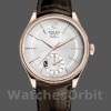 Replica Rolex Cellini Dual Time 50525 Silver Dial Brown Leather Strap 39mm Herren Replica Uhr Elegantes Design