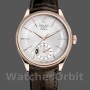 Replica Rolex Cellini Dual Time 50525 Silver Dial Brown Leather Strap 39mm Herren Replica Uhr