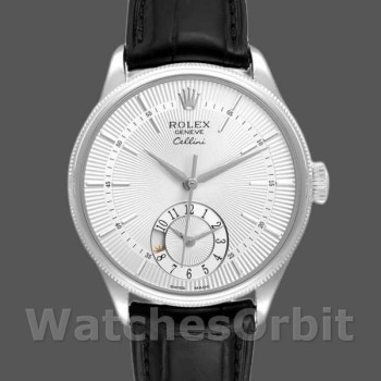 Replica Rolex Cellini Dual Time 50529 Silver Dial 39mm Herren Replica Uhr