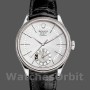 Replica Rolex Cellini Dual Time 50529 Silver Sunburst Dial Brown Leather Strap 39mm Herren Replica Uhr