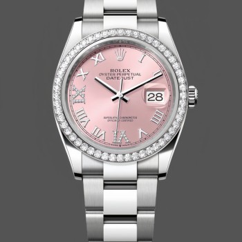 Replica Replica Rolex Datejust 36 126284RBR 0024 Pink Roman Diamond Dial Lady Uhren