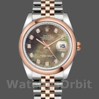 Replica Rolex Datejust 116201 Black Mother of Pearl Dial 36mm Unisex Replica Uhr