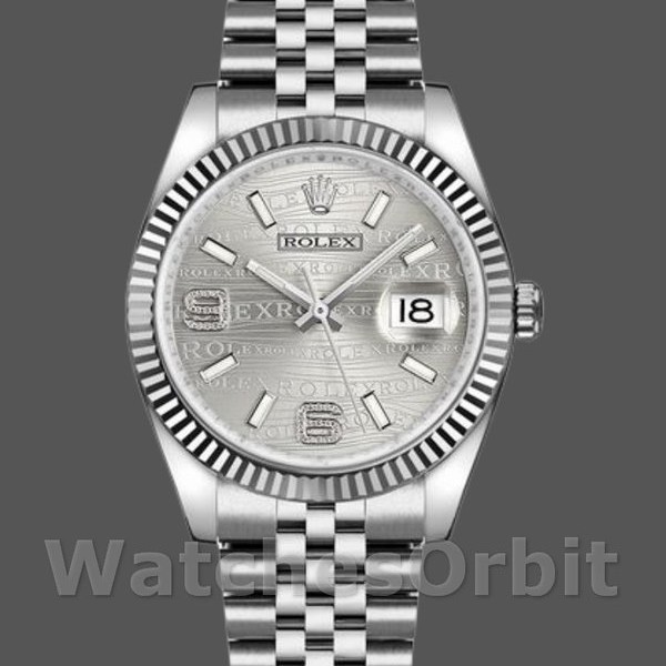 Replica Rolex Datejust 116234-0159 Rhodium Wave Diamond Dial 36mm Unisex Replica Uhr, Exakte Nachbildung, Stilvolles Accessoire