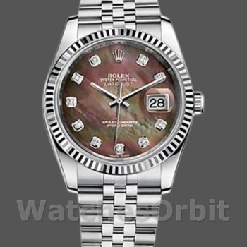 Replica Rolex Datejust 116234 Black MOP Diamond Dial 36mm Unisex Replica Uhr