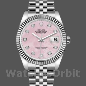 Replica Rolex Datejust 116234 Pink MOP Diamonds Dial 36mm Lady Replica Uhr