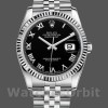 Replica Rolex Datejust 116234 Stainless Steel Fluted Bezel Black Roman Dial 36mm Herren Replica Uhr, Replik, Schweizer Handwerkskunst