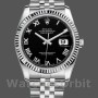 Replica Rolex Datejust 116234 Stainless Steel Fluted Bezel Black Roman Dial 36mm Herren Replica Uhr