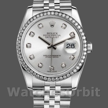 Replica Rolex Datejust 116244 Silber Zifferblatt Diamanten 36mm Lady Replica Uhr