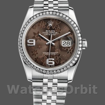Replica Rolex Datejust 116244 Edelstahl Schokoladenblumen-Zifferblatt 36mm Unisex Replica Uhr