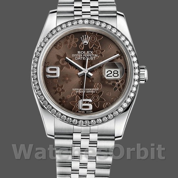 Replica Rolex Datejust 116244 Edelstahl Schokoladenblumen-Zifferblatt 36mm Unisex Replica Uhr, Exakte Nachbildung, Stilvolles Accessoire