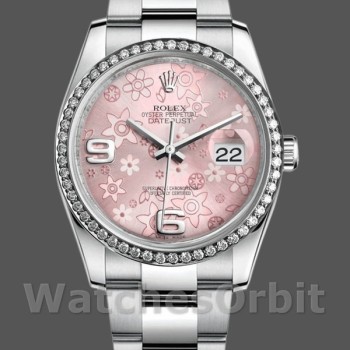 Replica Rolex Datejust 116244 Edelstahl Pink Floral Zifferblatt 36mm Lady Replica Uhr