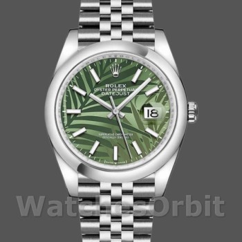 Replica Rolex Datejust 126200 Olive Green Palm Motif Dial 36MM Unisex Replica Uhr