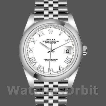 Replica Rolex Datejust 126200 Edelstahl Weißes Römisches Zifferblatt 36MM Unisex Replica Uhr