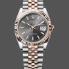 Replica Rolex DateJust 126231 Two-Tone SS Rose Gold Grey Rhodium Dial Elegantes Design