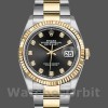 Replica Rolex Datejust 126233 Black Diamond Dial Fluted Bezel 36MM Unisex Replica Uhr Hochwertige Unisex Replica Uhr online kaufen