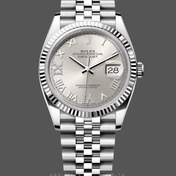Replica Rolex Datejust 126234 0029 Silber Diamant Römische Zifferblatt 36MM Damen Uhr