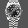 Replica Rolex Datejust 126234 Fluted Lünette Schwarzes Diamant Zifferblatt 36MM Unisex Replica Uhr