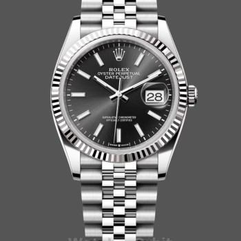 Replica Rolex Datejust 126234 Fluted Bezel Black Index Dial 36MM Unisex Replica Uhr