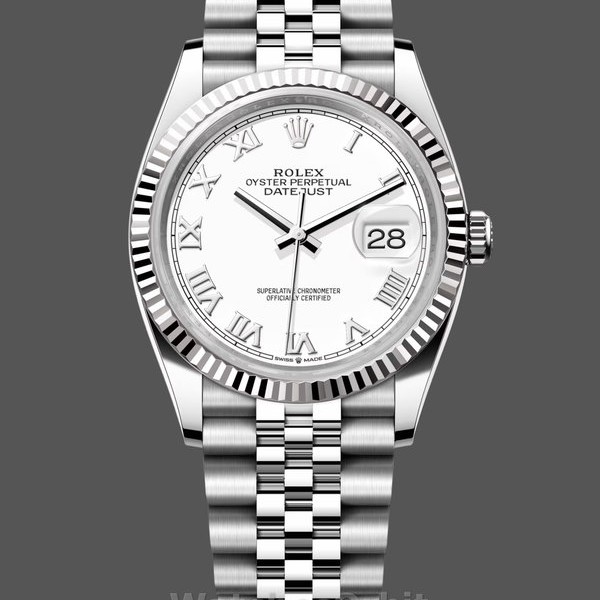 Replica Rolex Datejust 126234 Fluted Bezel White Roman Dial 36MM Unisex Replica Uhr Hochwertige Unisex Replica Uhr online kaufen