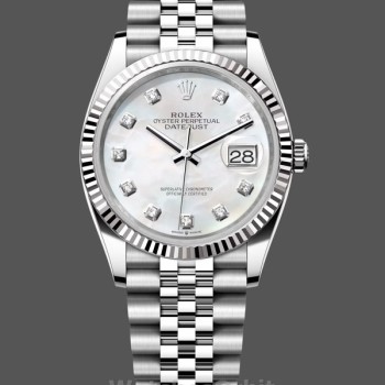 Replica Rolex Datejust 126234 White Mother of Pearl Diamonds Dial 36MM Unisex Replica Uhr