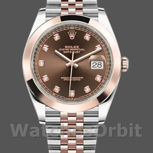 Replica Rolex Datejust 126301 Rose Gold Chocolate Brown Diamonds Dial 41MM Herren Replica Uhr Hochwertige Herren Replica Uhr online kaufen