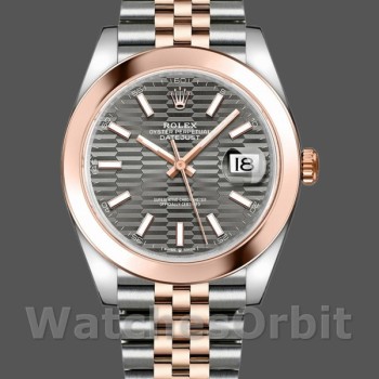 Replica Rolex Datejust 126301 Rose Gold Slate Grey Fluted Motif Dial 41MM Herren Replica Uhr