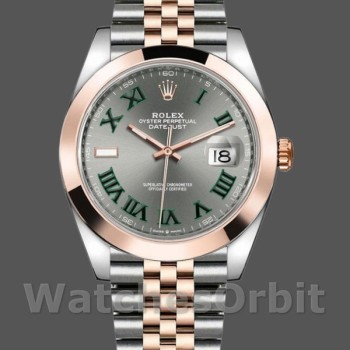 Replica Rolex Datejust 126301 Rose Gold Slate Grey Wimbledon Dial 41MM Herren Replica Uhr