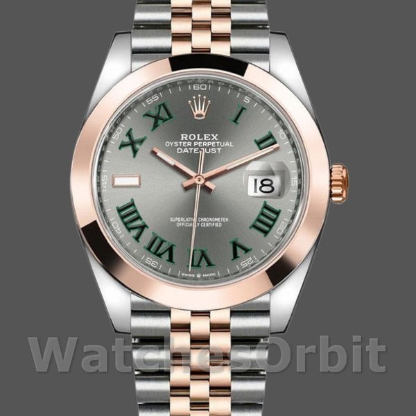 Replica Rolex Datejust 126301 Rose Gold Slate Grey Wimbledon Dial 41MM Herren Replica Uhr Hochwertige Herren Replica Uhr online kaufen