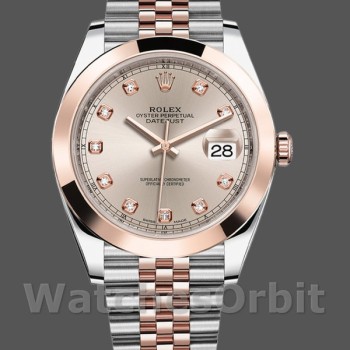 Replica Rolex Datejust 126301 Rose Gold Sundust Diamonds Dial 41MM Herren Replica Uhr