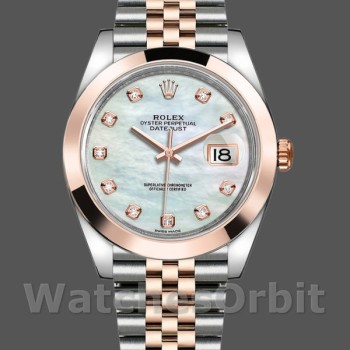 Replica Rolex Datejust 126301 White Mother of Pearl Diamond Dial 41MM Herren Replica Uhr