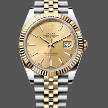 Replica Rolex Datejust 126333 0010 Champagner Index Jubiläum 41mm Two Tone Stahl