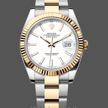Replica Rolex Datejust 126333 0015 White Index Oyster 41mm Two Tone Steel