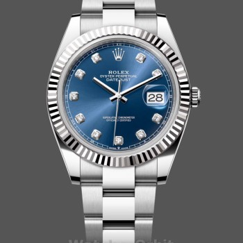 Replica Rolex Datejust 126334 0015 Fluted Bezel Blue Diamond Dial 41MM Herren Replica Uhr