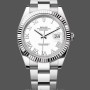 Replica Rolex Datejust 126334 0023 Fluted Bezel White Roman Numeral Dial 41MM Herren Replica Uhr