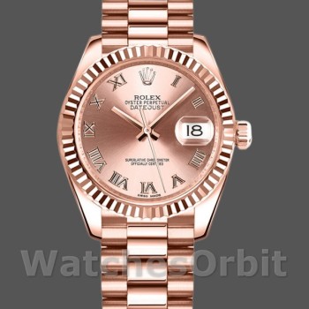 Replica Rolex Datejust 178275 Rose Gold Pink Roman Dial 31mm Lady Replica Uhr