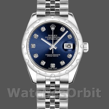 Replica Rolex Datejust 178344 Blue Diamond Dial Jubilee Bracelet 31MM Lady Replica Uhr