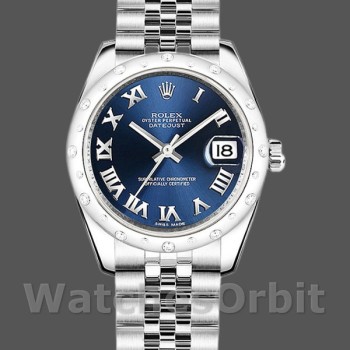 Replica Rolex Datejust 178344 Blue Roman Dial Jubilee Bracelet 31MM Lady Replica Uhr