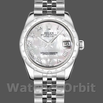 Replica Rolex Datejust 178344 Mother of Pearl White Dial Diamond 31MM Lady Replica Uhr