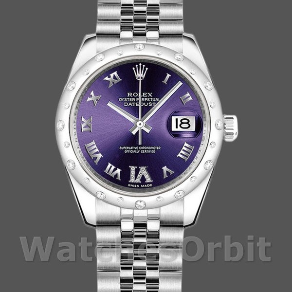 Replica Rolex Datejust 178344 Purple Dial VI Diamonds 31MM Lady Replica Uhr Exklusive Damen Replica Uhr kaufen