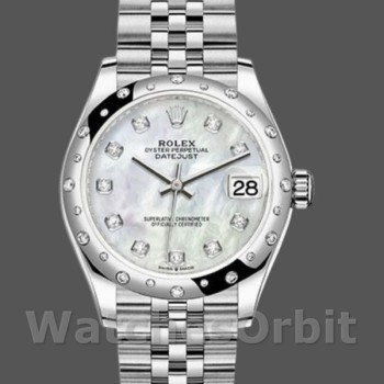 Replica Rolex Datejust 178344 Weißes Perlmutt Diamant Zifferblatt 31MM Lady Replica Uhr