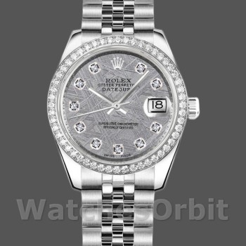 Replica Rolex Datejust 178384 Meteorite Grey Dial Diamond Bezel 31MM Lady Replica Uhr